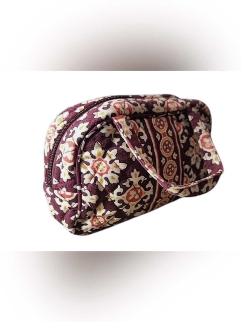 NWOT RARE VINTAGE MINI VERA BRADLEY HANDBAG IN BURGUNDY MEDALLION PATTERN